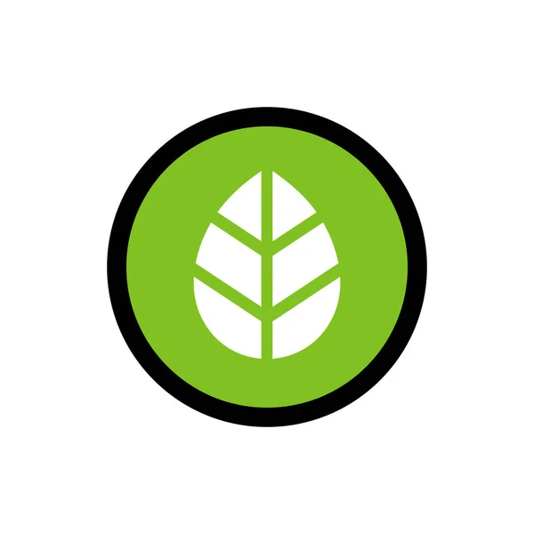 Diseño Del Icono Hoja Plantilla Logotipo Ecológico Símbolo Ecología Vector — Vector de stock