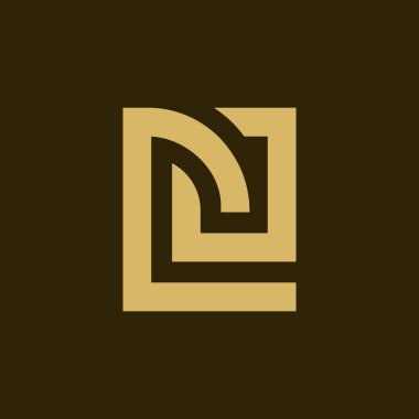 Soyut ilk harf CO ya da CJ, minimal monogram logo tasarımı, profesyonel tipografi sembolü - Vektör