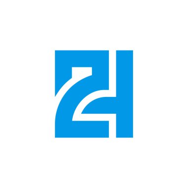 İlk ZH logo tasarımı, alfabe harfi simgesi, yaratıcı tipografi illüstrasyonu