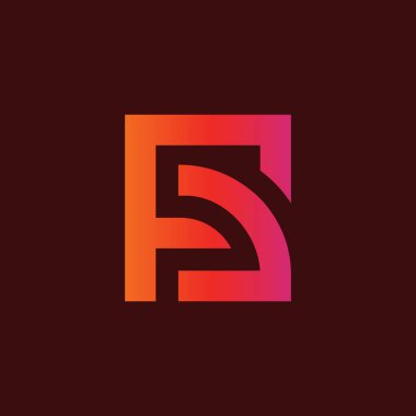 Harf FD logo tasarım şablonu vektör illüstrasyonu, geometrik logotip