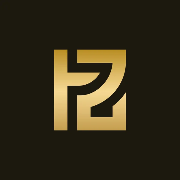 Buchstabe Oder Logo Design Rechteckige Form Symbol Goldfarbe Auf Schwarzem — Stockvektor