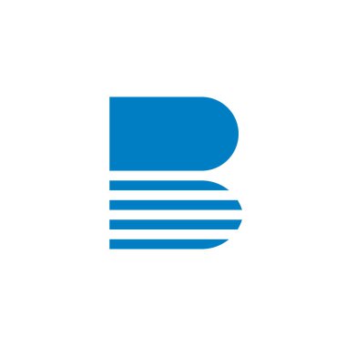 İlk harf B logo simgesi tasarımı, soyut alfabe B sembolü, doğrusal vektör çizimi