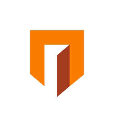 Kalkan kapısı logo simgesi tasarım elemanları, güvenlik kapısı sembolü