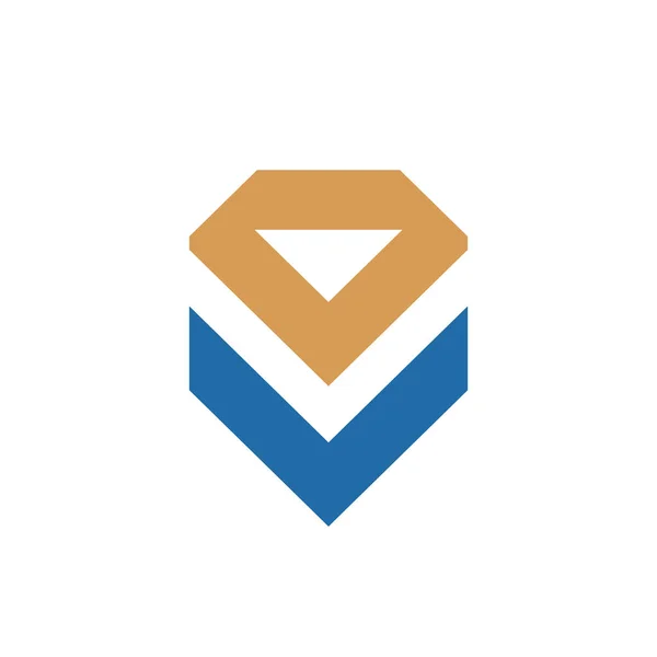 Elementos Plantilla Diseño Icono Logotipo Gema Diamante Abstracto Aislado Sobre — Vector de stock