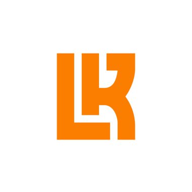 Alfabe harfi logo simgesi LK veya KL