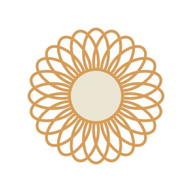 Soyut çember şekli, bohem ayna konsepti, vektör çizimi tasarımı