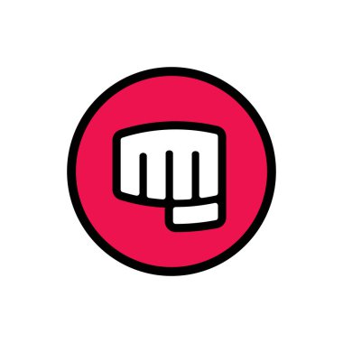 Yumruk logosu tasarımı, ileri yumruk ikonu, dövüş sanatları konsepti, dövüş kulübü sembolü - Vektör