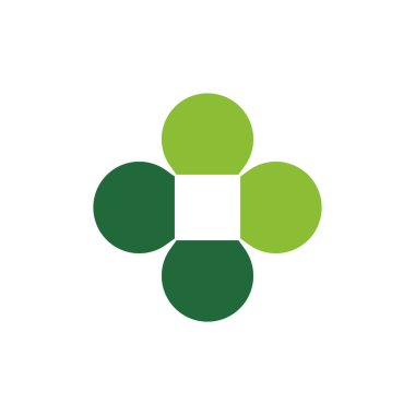 Yonca yaprağı logo tasarım şablonu, soyut yonca sembolü - Vektör