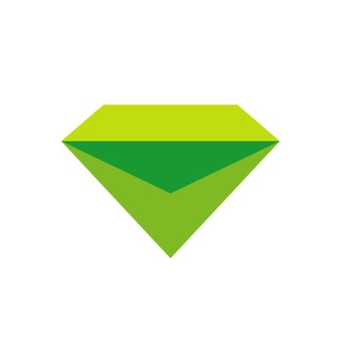 Beyaz arkaplanda izole edilmiş yeşil zümrüt değerli logo tasarım şablon elementleri