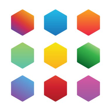 Altıgen rozet şablonu seti, indirimli etiketler için basit altıgen biçimi, fiyat etiketleri, simge arkaplanı