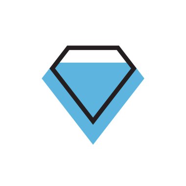 Mavi elmas logo şablon vektör çizimi, beyaz arkaplanda izole