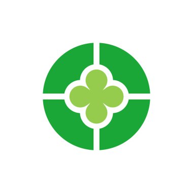 Yonca simgesi tasarımı, yonca yaprağı logosu şablonu - Vektör