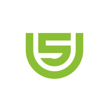 SU harfi veya ABD monogram logo tasarımı, soyut tipografi sembolü - Vektör