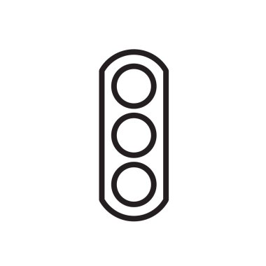 Trafik sinyal simgesi tasarımı, trafik ışığı sembolü, çizgi resim tasarımı