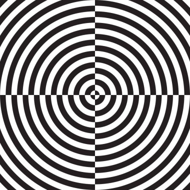 Soyut parçalanmış daire deseni, geometrik optik illüzyon - Vektör