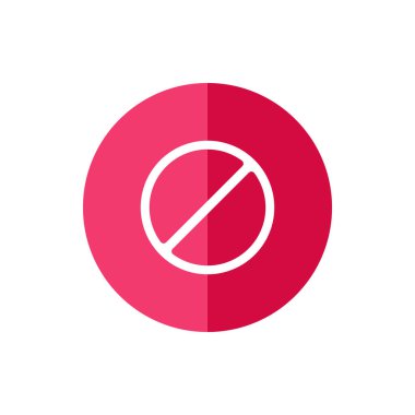 Yasak logo simgesi, yasaklı işaret illüstrasyonu, düz tasarım biçimi - Vektör