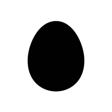 Yumurta vektör simgesi, siyah yumurta silueti, düz çizim