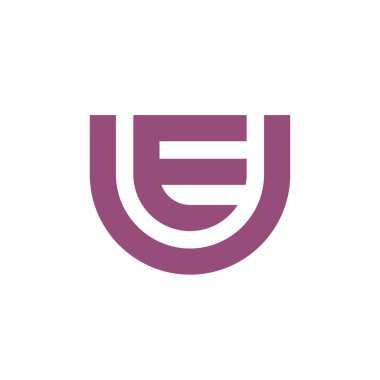 İlk harf AB veya UE logo ikonu tasarımı, asgari tipografi logosu
