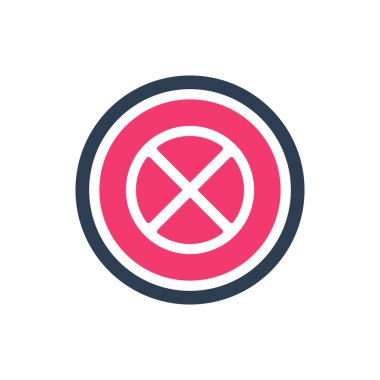 Simge tasarımını iptal et, dur işareti illüstrasyonunu durdur, yasaklı erişim sembolü - Vektör