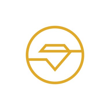 Elmas logo tasarımı, elmas mücevher çizgisi simgesi - Vektör
