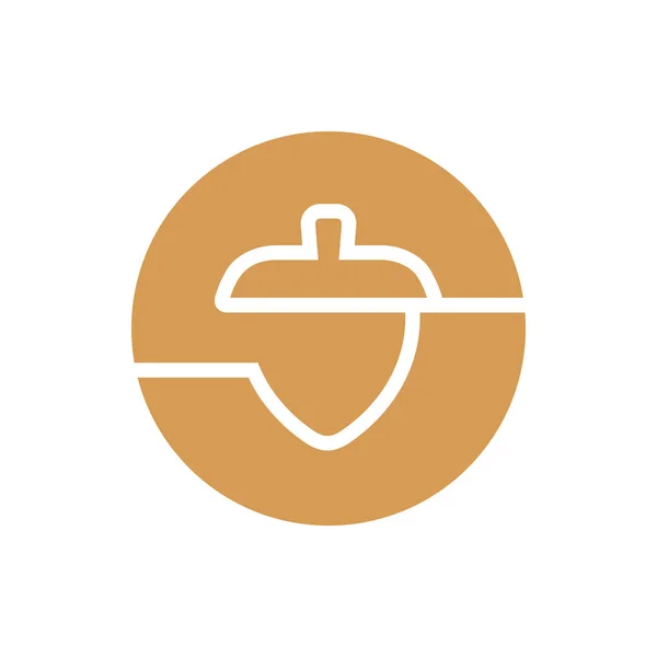 Шаблон Дизайну Логотипу Жолуді Або Дубового Горіха Символ Стилю Лінії — стоковий вектор