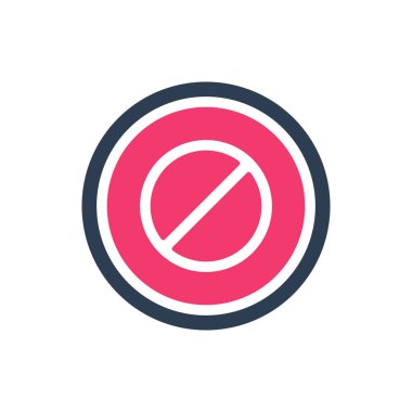 Yasak logo şablonu, yasaklama sembolü vektörü, imza illüstrasyonuna izin verilmiyor, simge tasarımını iptal et