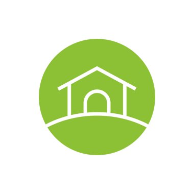 Basit ev logosu şablonu, ev mülk simgesi tasarımı, emlak sembolü, düz illüstrasyon - vektör