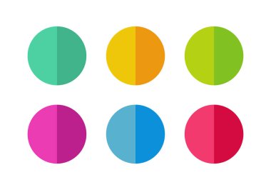 Renkli daire simgesi arkaplan seti, düz uygulama simgeleri koleksiyonu, vektör illüstrasyon tasarımı