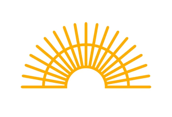 Abstract Zon Stralen Logo Lineaire Boho Stijl Icoon Sunburst Illustratie — Stockvector