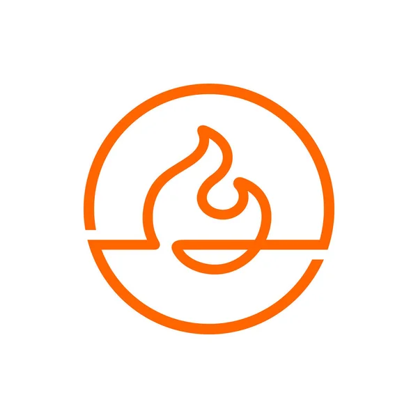 Flames Fire Logo Design 파이어 아이콘 Bonfire 일러스트 Line Style — 스톡 벡터