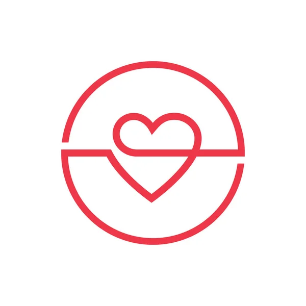 Abstract Heart Logo Template Love Line Icon Design Red Color — Stock Vector