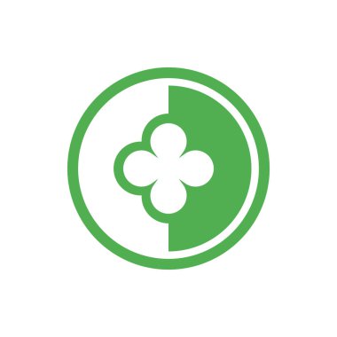 Yeşil yonca yaprağı logosu tasarım şablon elementleri, yonca sembolü vektörü