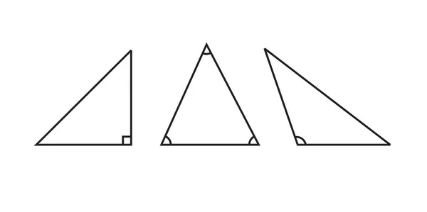 Açı, matematik geometrisi şekilleri, illüstrasyon, çizgi sanatı tarzına dayalı çeşitli üçgenler - vektör