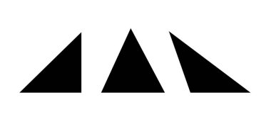 Açılara dayalı üçgen tipleri, matematik temel şekilleri siluet, vektör illüstrasyonu