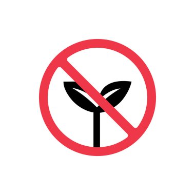 Yasak bitki simgesi, bitki işaretine dokunmayın, yasaklı yaprak sembolü - Vektör