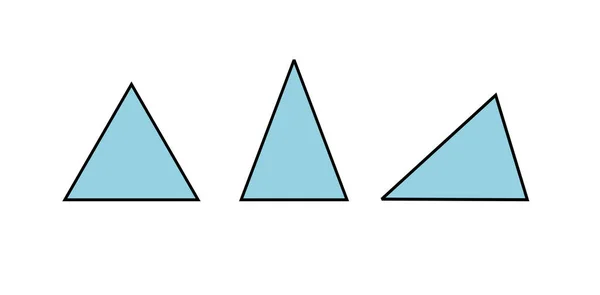 Tipos Triângulos Baseados Lados Formas Básicas Matemática Design Ilustração Plana —  Vetores de Stock