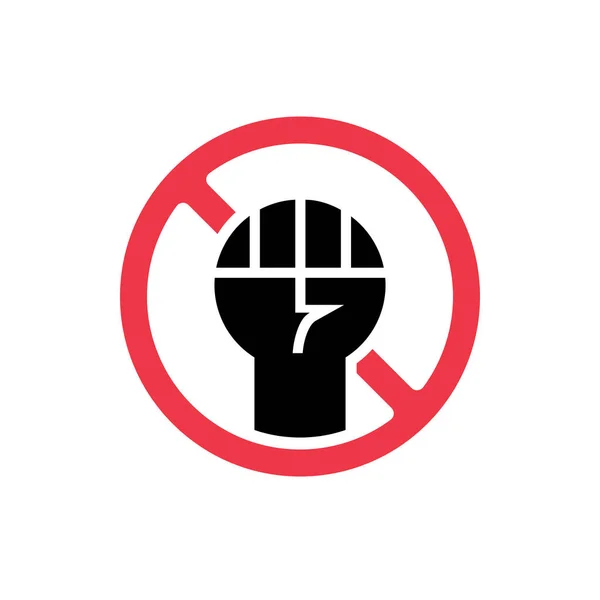 Заборонено Знак Протесту Немає Значка Революції Кулак Символ Заборони Вектор — стоковий вектор