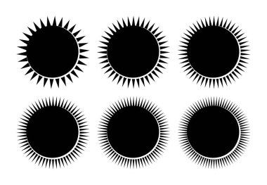 Daire şeklinde güneş patlaması şekli çizimi - Vektör