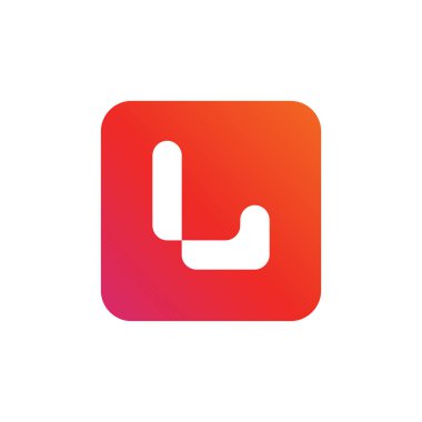 L harfi ilk logo tasarım şablonu, alfabe L simgesi - Vektör
