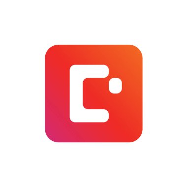 Soyut C harfi logosu, ilk C simgesi tasarımı, modern teknoloji konsepti