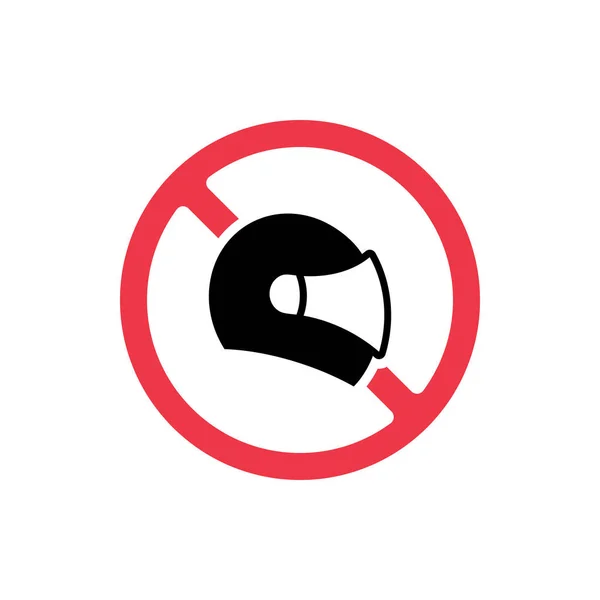 Forbidden Motorcycle Helmets Sign Remove Moto Helmet Icon Helmet Symbol — Stock Vector