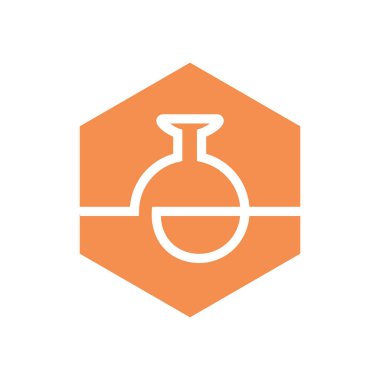 Laboratuar tüpü logo şablonu, laboratuvar simgesi tasarımı - Vektör