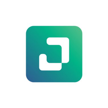 J harfi logo tasarım şablonu - Vektör