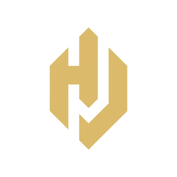 Harf Veya Logosu Geometrik Altıgen Düz Vektör Logosu Tasarımı Beyaz — Stok Vektör