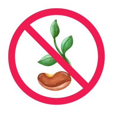 Filizlenen tohum, filizlenen tohum işareti, yasaklanmış fidan işareti, vektör illüstrasyonu