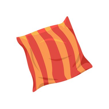 Dekoratif yastık vektör illüstrasyonu, yastık klipsleme sanatı, klipsli yastık sanatı, çizgili yastık simgesi, ev dekorasyon klipsi sanatı, beyaz arkaplanda izole edilmiş.