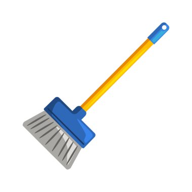 Süpürge simgesi, süpürge vektör çizimi, klipsli sanat fırçası, beyaz arkaplanda izole edilmiş