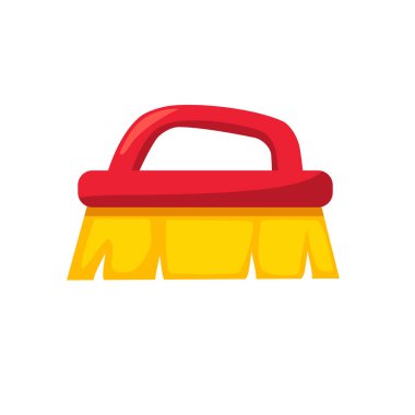 Yer fırçası simgesi, yer fırçası vektör illüstrasyonu, temizlik aracı simgesi, beyaz arkaplanda izole