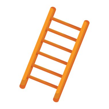 Merdiven vektör simgesi, merdiven klipsi sanatı, düz tasarım illüstrasyon, beyaz arkaplanda izole