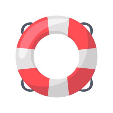 Lifebuoy karikatür vektör resmi, yaşam şamandırası simgesi, yaşam halkası illüstrasyonu, can simidi klipsi sanatı, beyaz arkaplanda izole edilmiş.